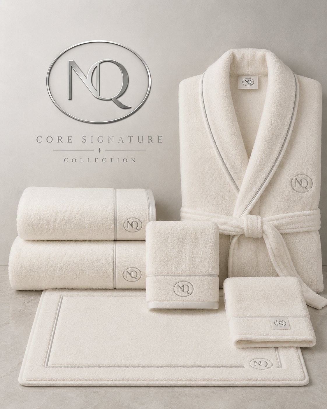 The NQ Core Signature Collection of towels, robes, and bath linens